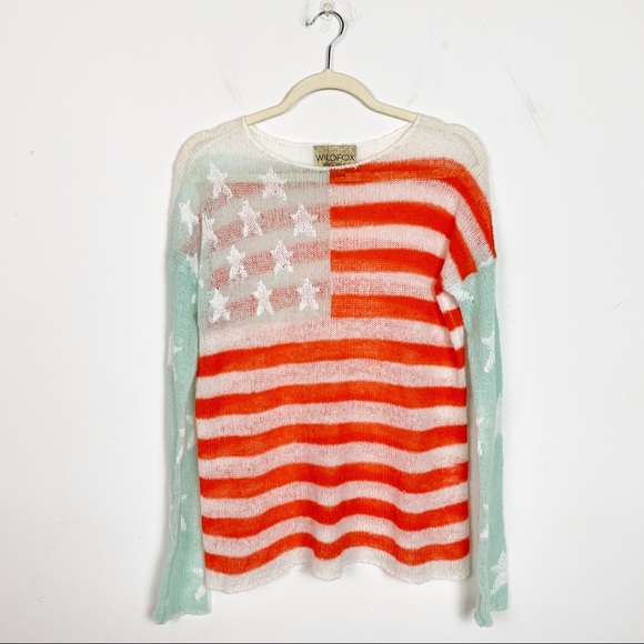 Wildfox American Flag Oversized Sweater Size XS - Picture 2 of 6